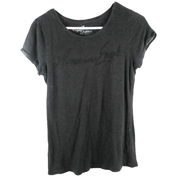 American Eagle Outfitters dark grey beaded t-shirt - Picture 1 of 4